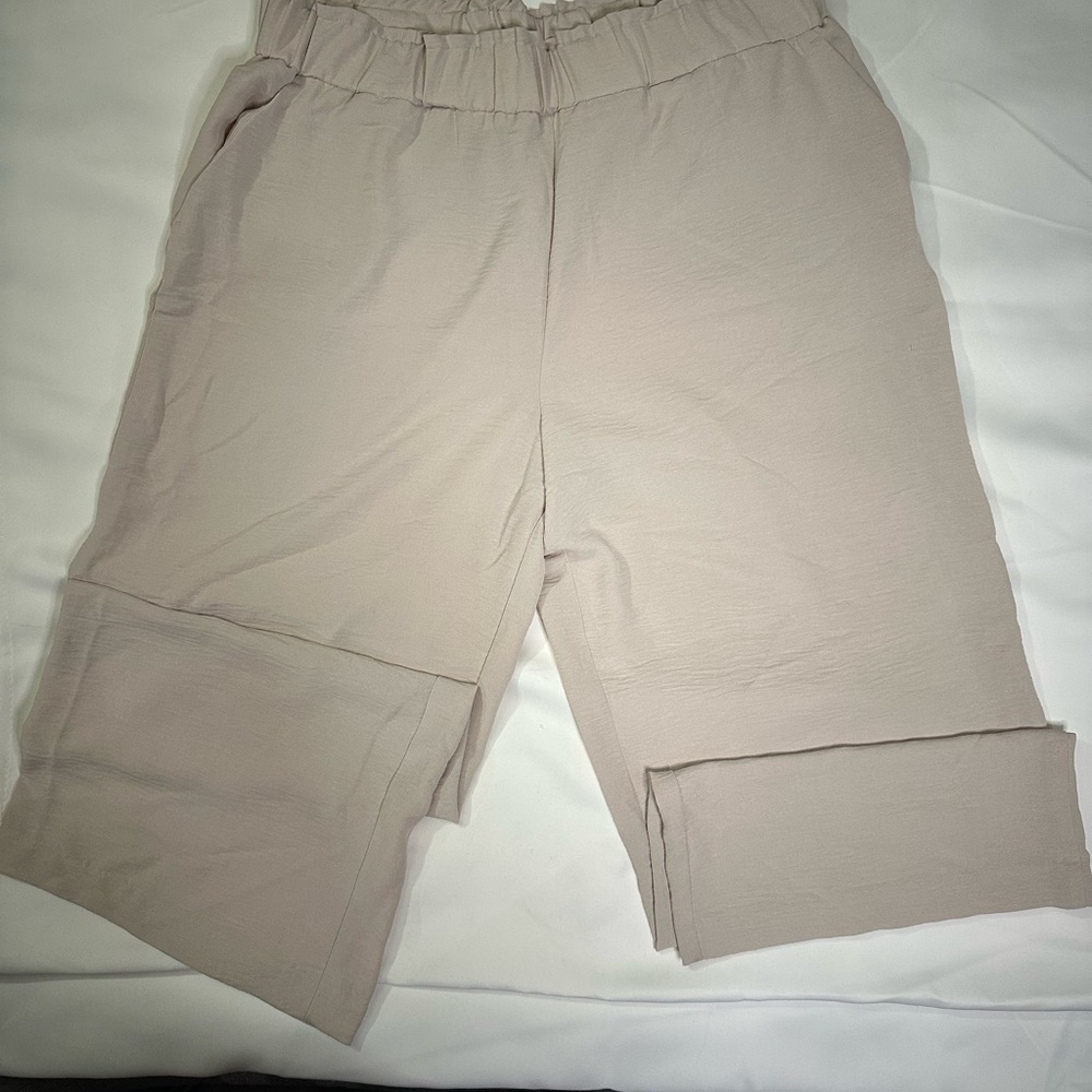 Hilary Radley Light Tan Wide Leg Dress Pants